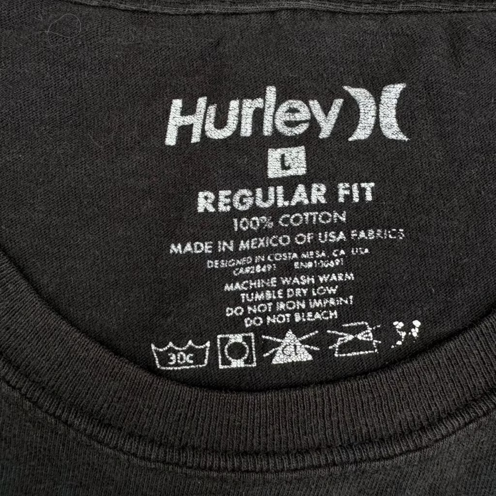 Vintage Hurley Surf Skate T-Shirt Black Blue Logo Graphic Men's Size L Chest 44 gallery