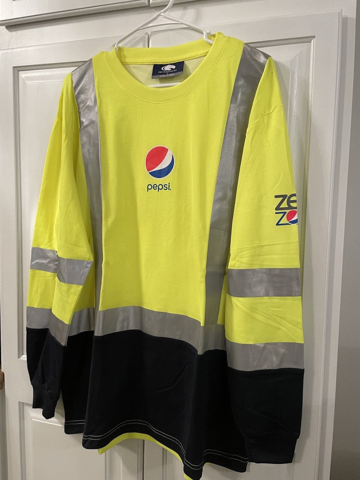 Pepsi Shirt Mens Large High Vis Employee Uniform Reflective Safety Long Sleeve gallery