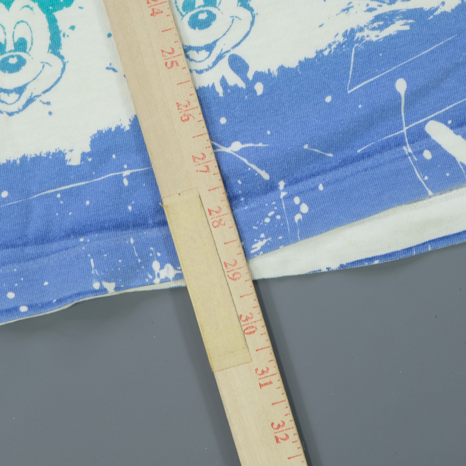 Rare VTG DISNEY Mickey Mouse Splatter Stripe All Over Print T Shirt 90s AOP OSFA gallery