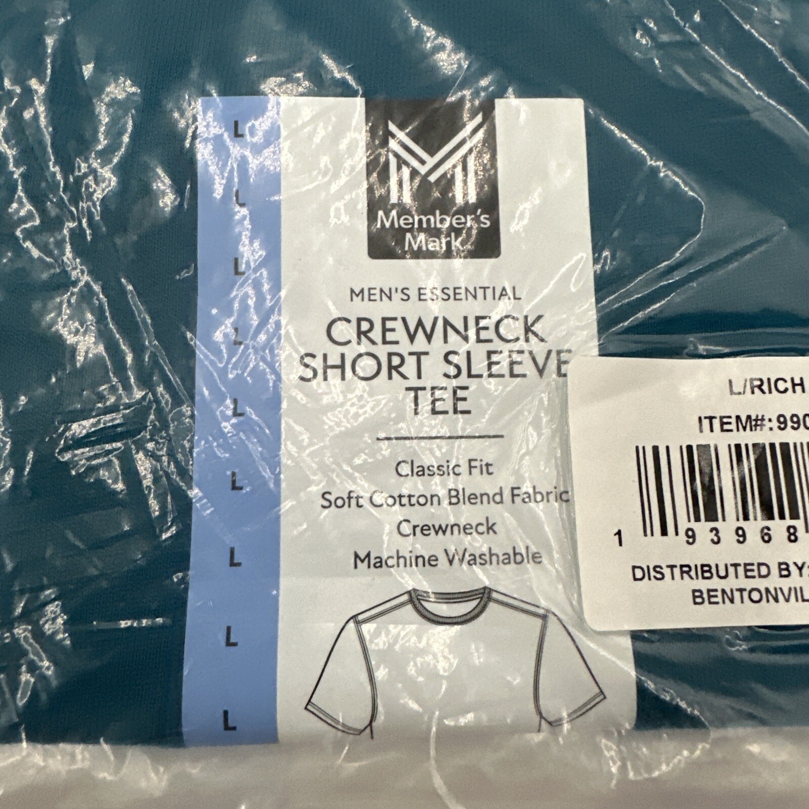 Member’s Mark Men’s Essential Crew Tee Large