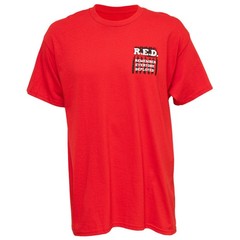 “R.E.D. Remember Everyone Deployed” Men’s Graphic Print T-Shirt in Red, Medium