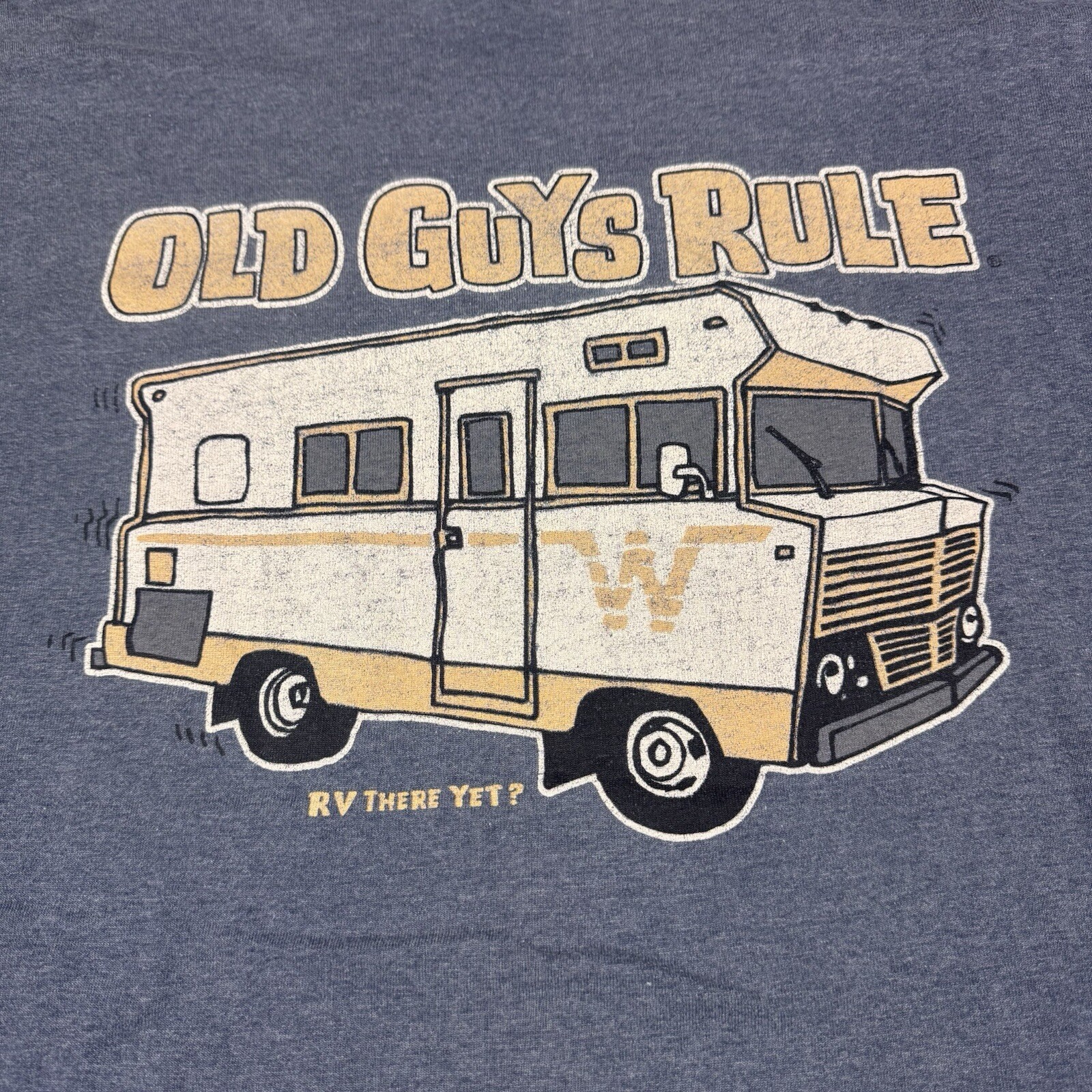 OLD GUYS RULE Shirt RV There Yet? Winnebago Fun Dad Distressed Travel Mens XL gallery