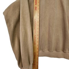 Sope Creek Black 1/4 Button-up Tan Fleece Polo Shirt Adult Size Large Taiwan