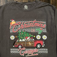 Buc-ees Beaver Christmas In Georgia Long Sleeve Shirt Grey Adult Size Medium