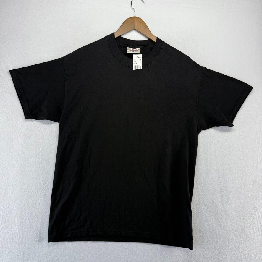 Vintage Blank Shirt men's Medium Black Sonoma USA Made Crew Grunge Deadstock NEW gallery