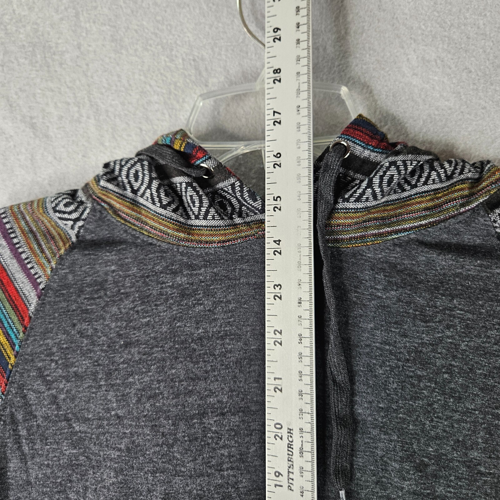 Beautiful Giant Hoodie Mens Small Gray Pullover Aztec Print Soft Lightweight gallery