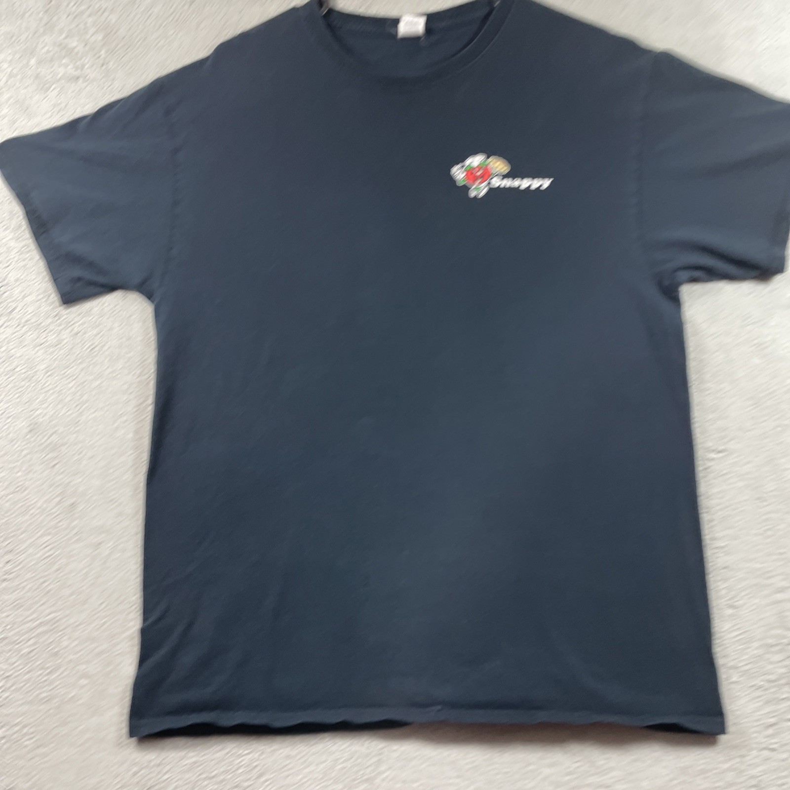 Snappy Tomato Pizza Shirt Adult Large Black Graphic Tee Short Sleeve READ