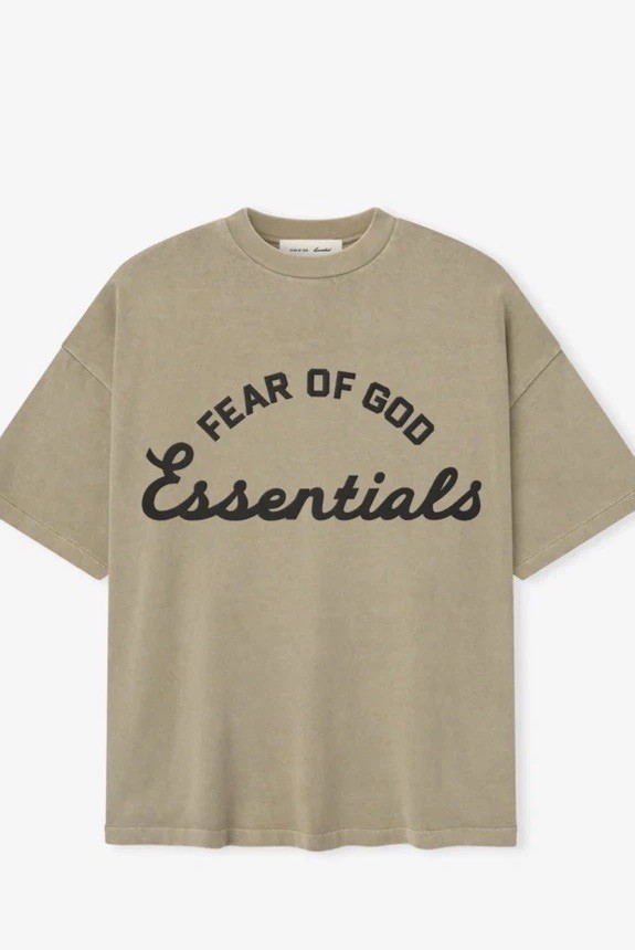 Fear of God Essentials Faded Dune Beige Men’s Relaxed Cotton T-Shirt SML SIZE