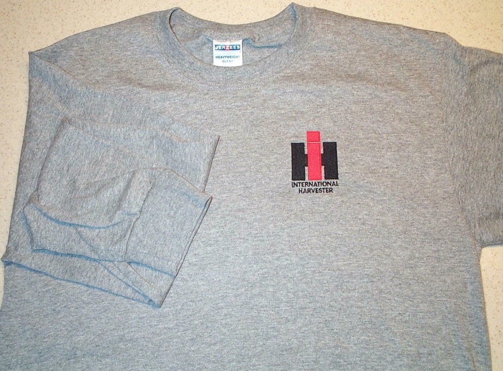 IH International Harvester Embroidered Mens Long Sleeve T-shirt (4 colors)