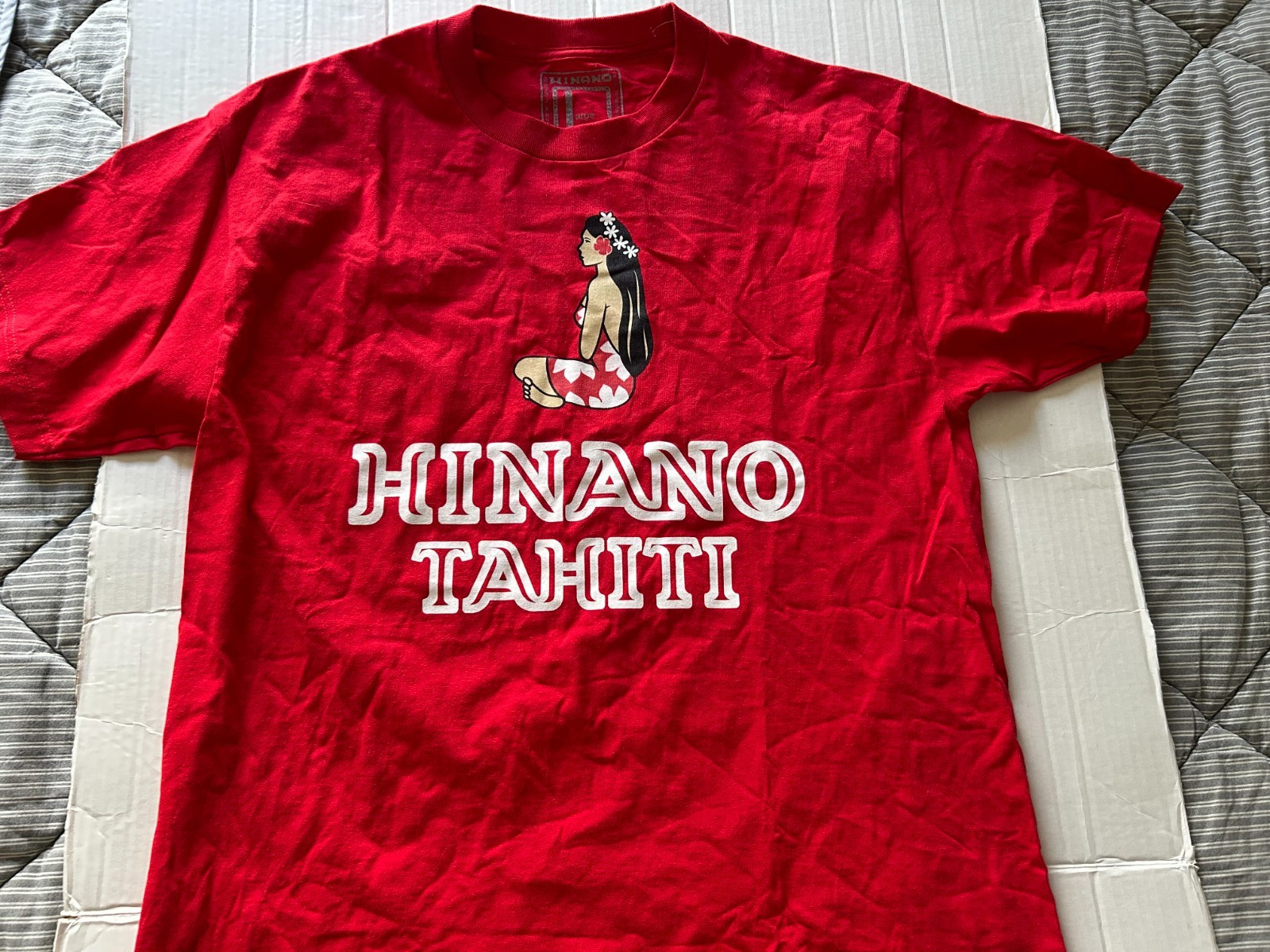 HINANO TAHITI TAHITIAN GIRL SIZE L RED SHORT SLEEVE T-SHIRT...SEE DESCRIPTION gallery