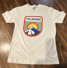 Next Level Apparel Men’s White Colorado Graphic Logo Knit Crew Neck T-Shirt S