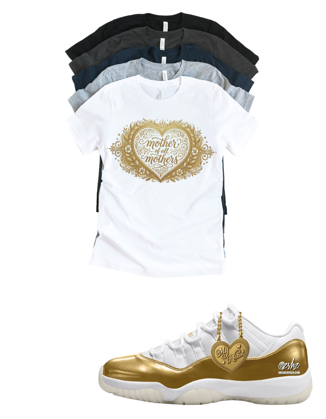 Jordan 11 Low WMNS "Mother's Day" Mother of All Matching T-Shirt Custom Sneaker gallery