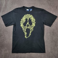 Vintage Ghostface Scream Mask Shirt Mens Medium Black Glow In The Dark Movie Tee