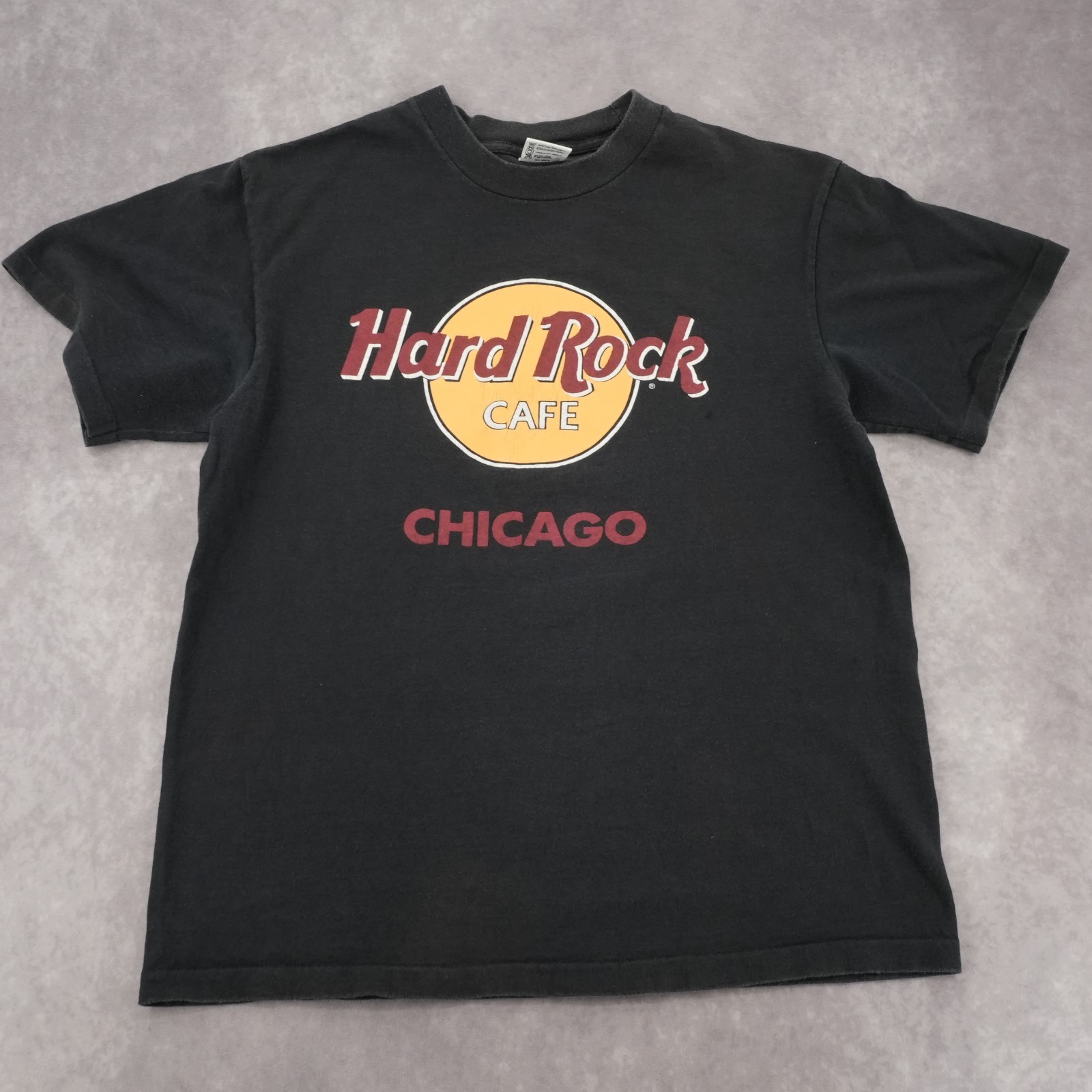 Vintage 90s Hard Rock Cafe Chicago T Shirt Black USA Made Anvil Size M gallery