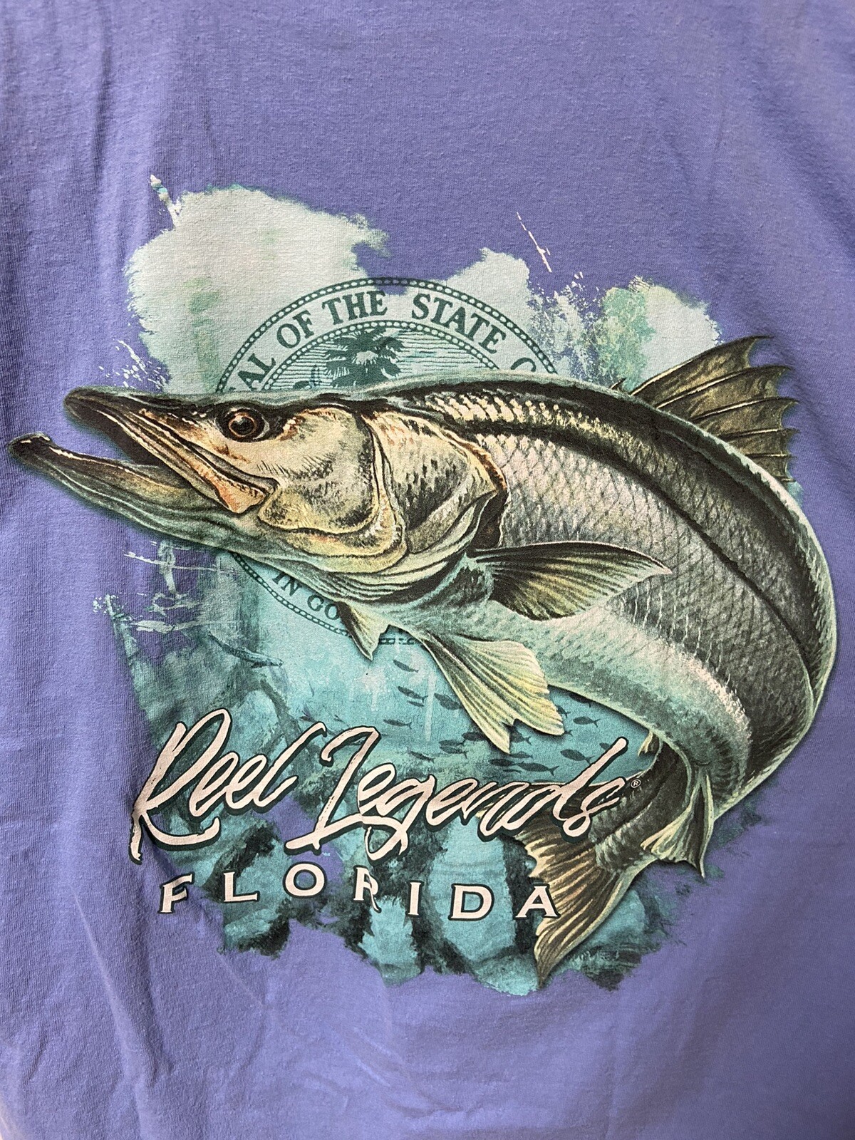 Reel Legends Florida T-Shirt Mens Adult Extra Large Blue Fish Fisherman