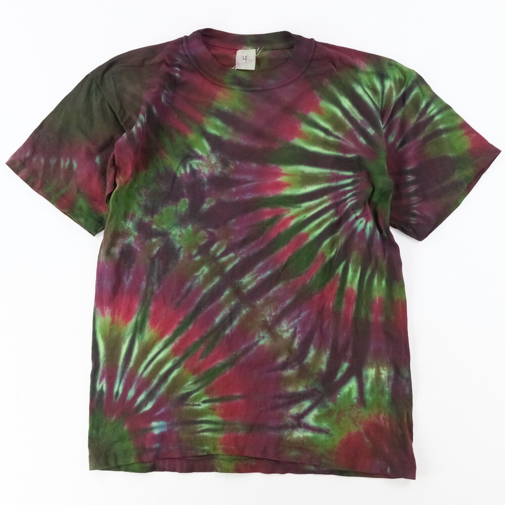 NWOT Single Stitch T-Shirt Blank Hand Tie Dyed Wheel Multi S/S Hering Sz. M 38′
