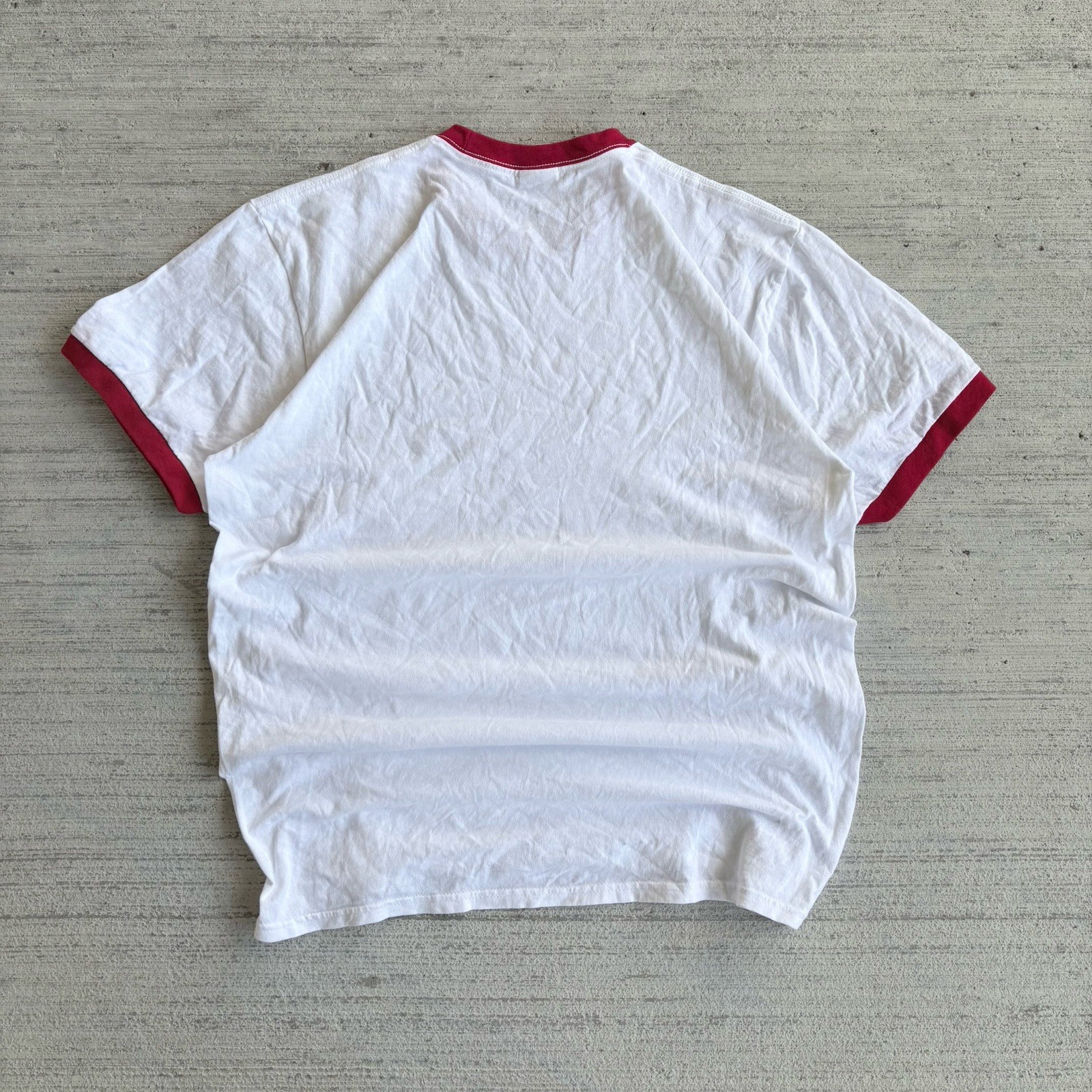 2000s Dirtbags & Dorks Ringer Tee Size Large Port & Company T-Shirt Red White gallery