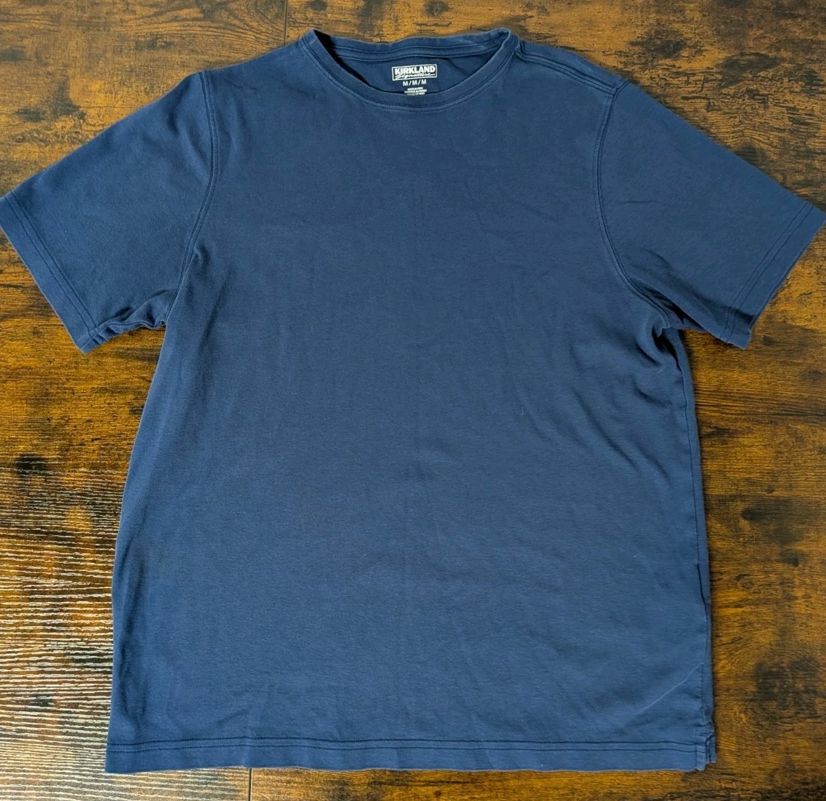 Kirkland Signature Pima Cotton Tee T Shirt Blue Medium Peru Made gallery