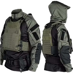 Tactical Combat Shirts Men Long Sleeve Breathable T-Shirt Camo Hooded Quick-Dry