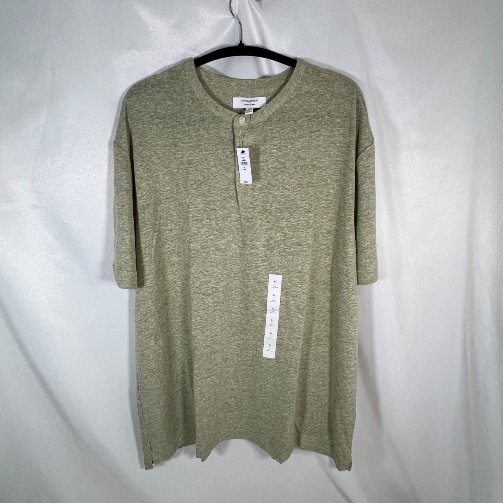 Banana Republic Men's Linen-Blend Henley T-Shirt - Size XL Tall - NWT gallery