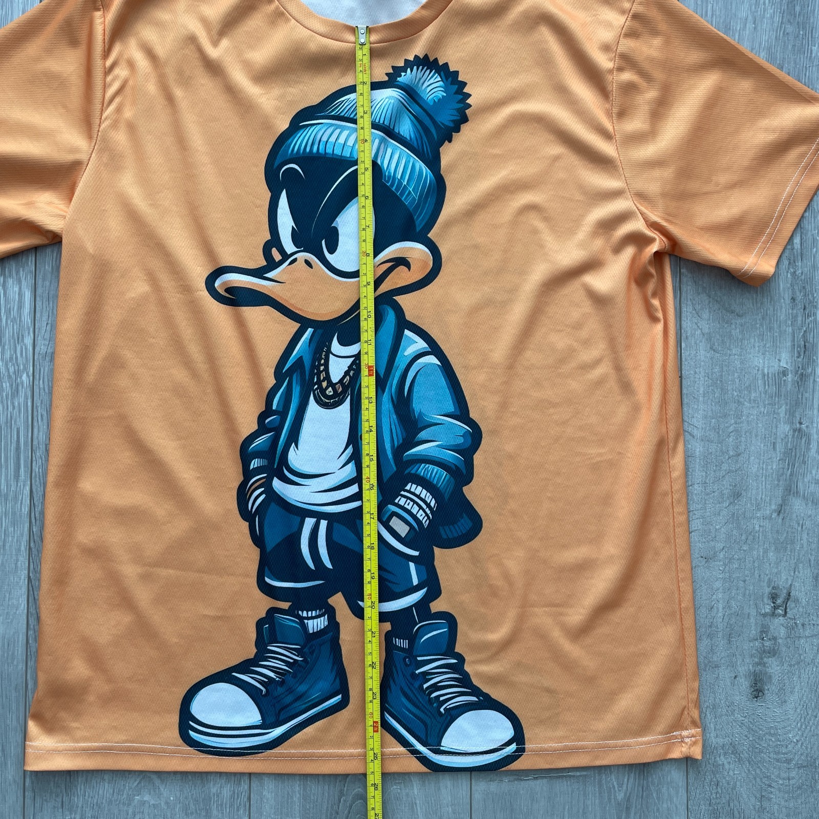 Duck T Shirt Mens XL Orange Cartoon Character Graphic Streetwear Tee Crew Neck gallery
