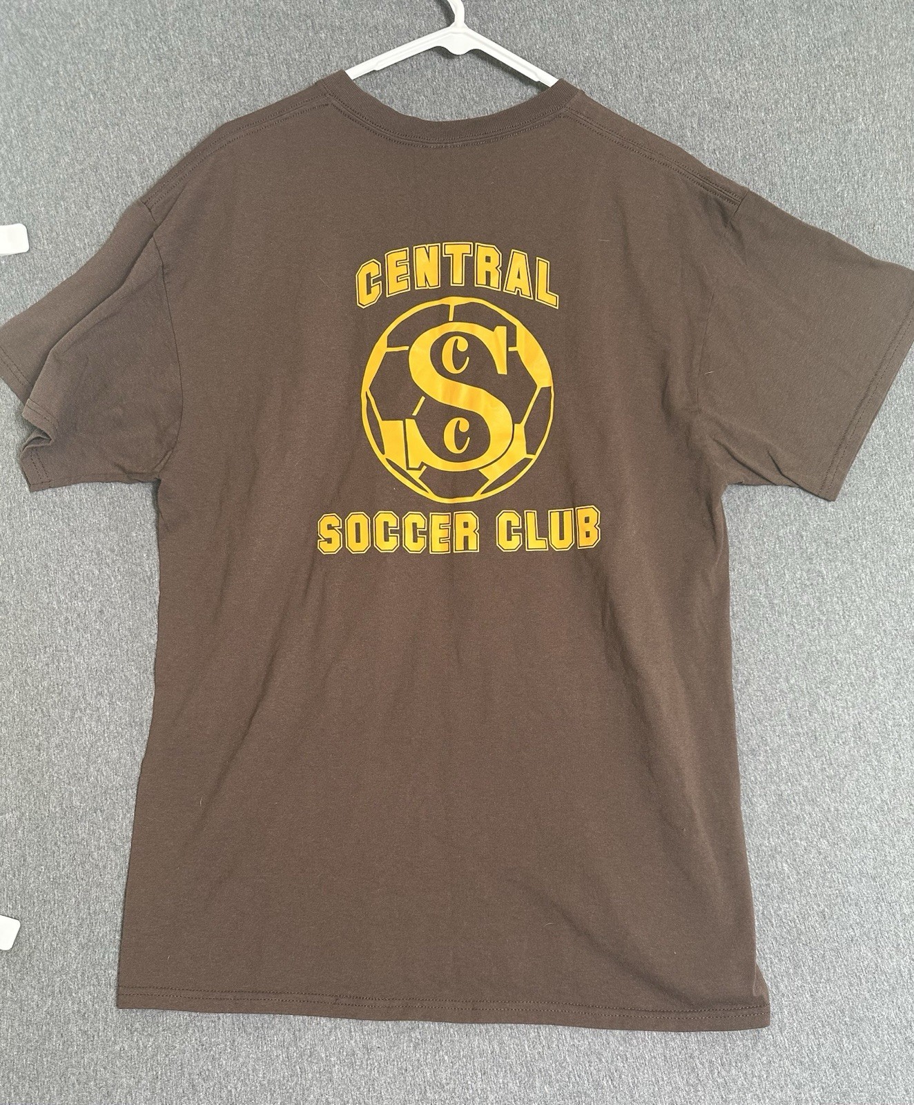 Central Soccer Club Brown Men’s Vintage T-Shirt XLarge gallery