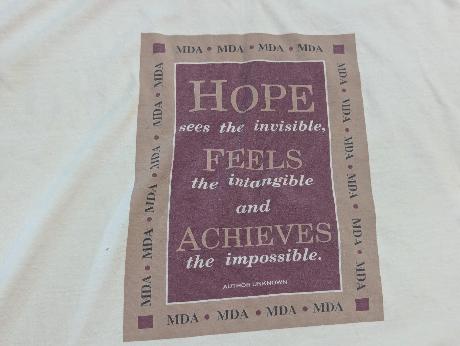 Vtg 90s Hope Sees the Invisible Quote SHIRT (XL) MDA Helen Keller DISTRESSED gallery