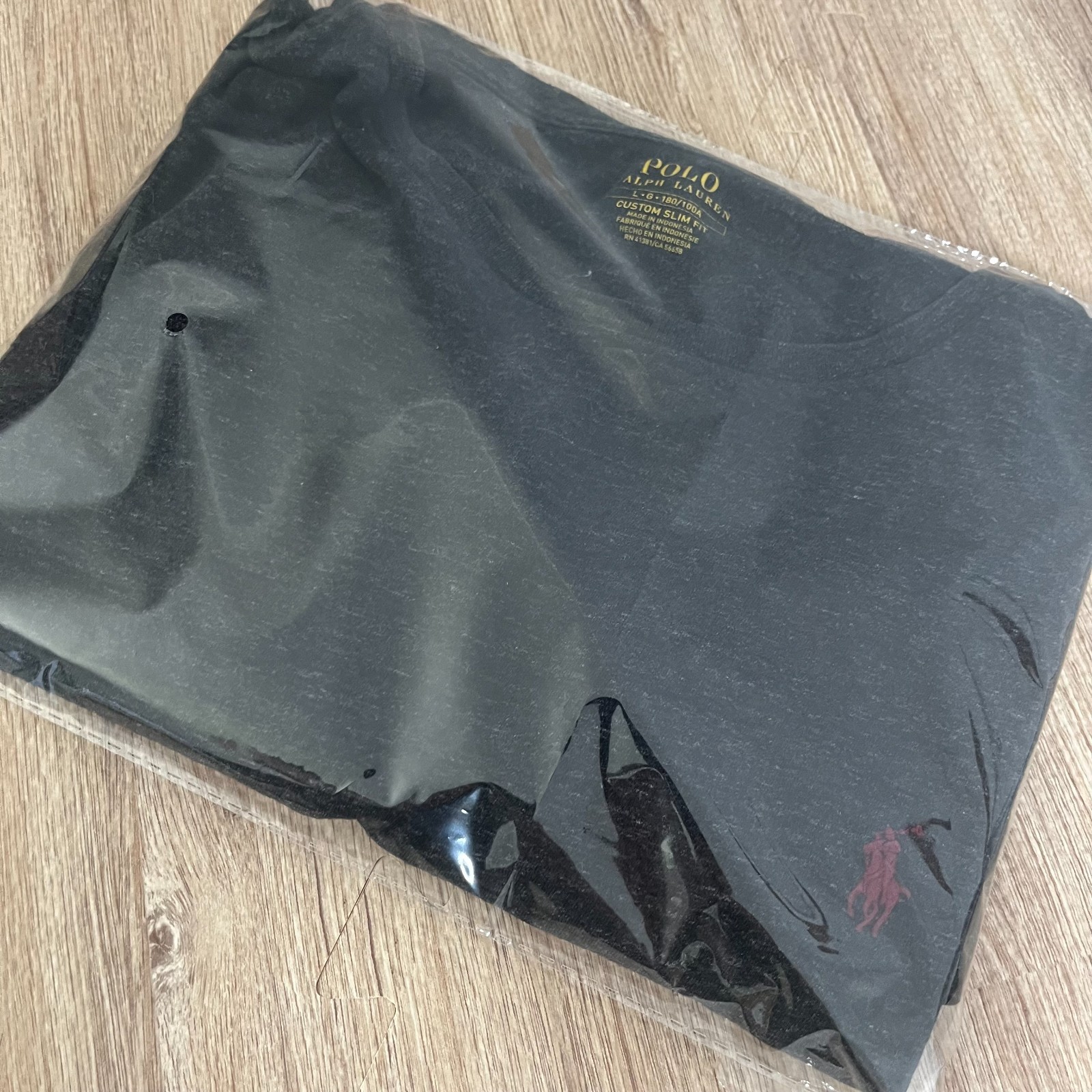 Polo Ralph Lauren Shirt Mens Large Custom Slim Fit Charcoal Grey Top Tee gallery