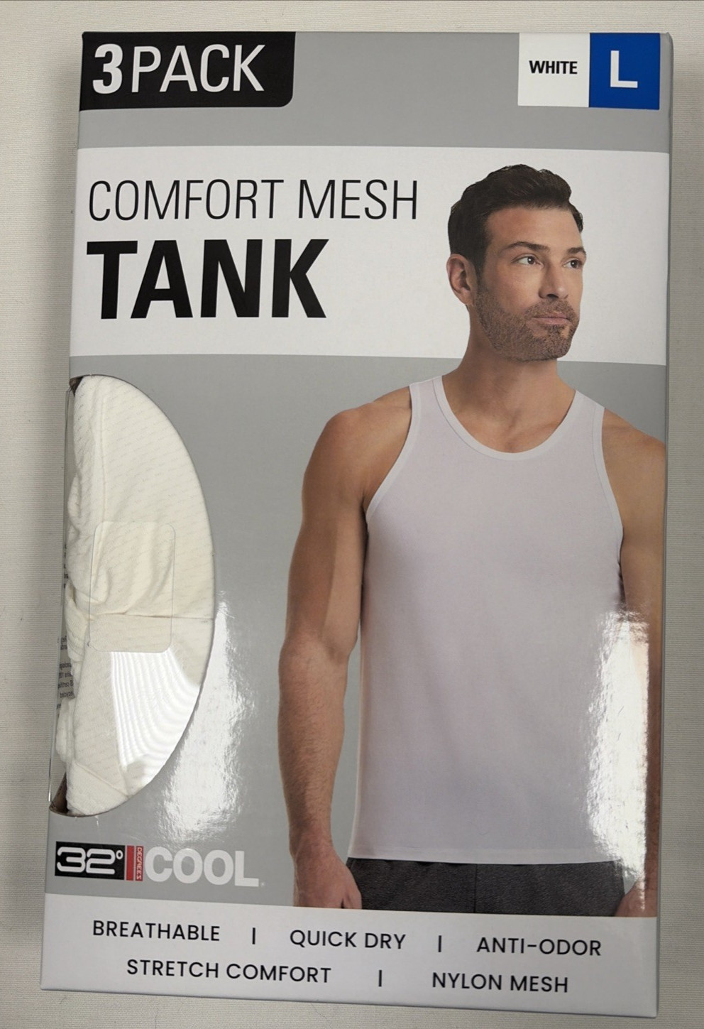 Lot of 2 32 Degrees Cool Comfort Mesh Tank 3 Pk Each Black White Size Large NEW gallery