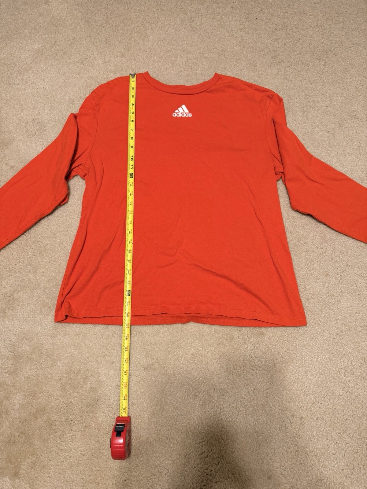 Adidas Amplifier Tee Long Sleeve Shirt Mens 2XL Orange Crew Neck Cotton Gym gallery