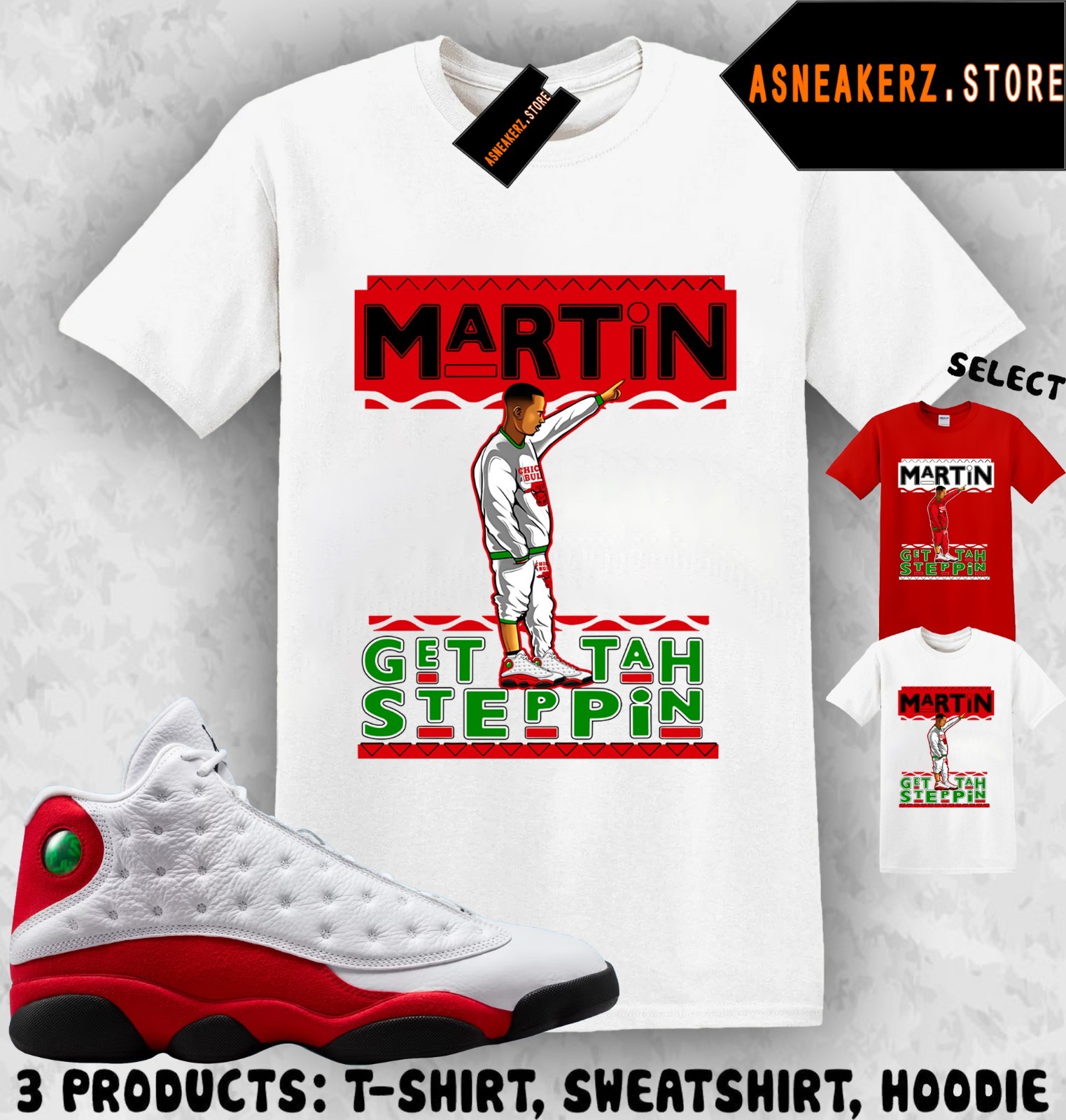 Tee Shirt Matching AJ 13 Chicago 2026 Match Sneaker Sneakerhead Martin T-Shirt gallery