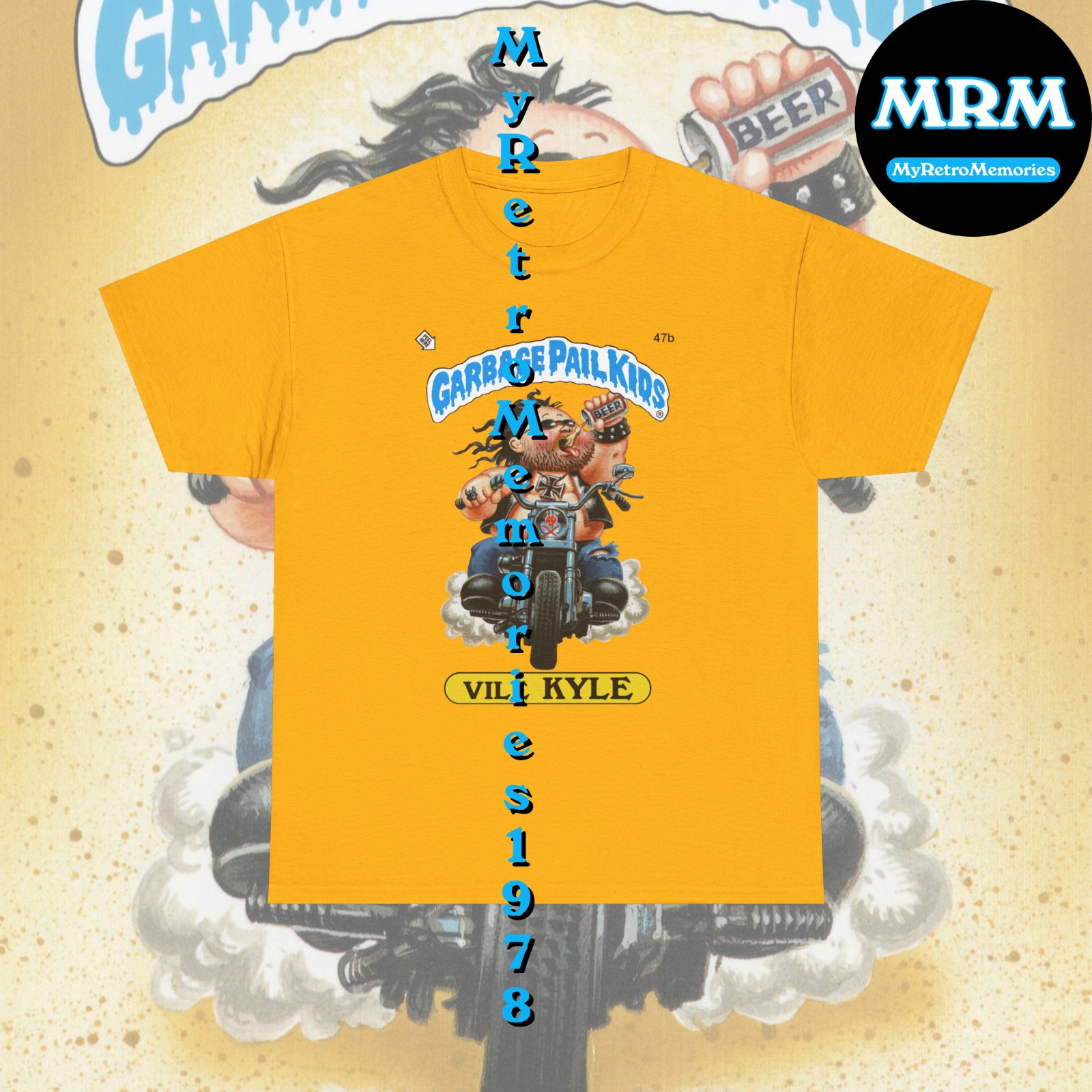 Garbage Pail Kids Disgustin' Justin or Vile Kyle T-shirt S-5XL GPK Retro Tee gallery