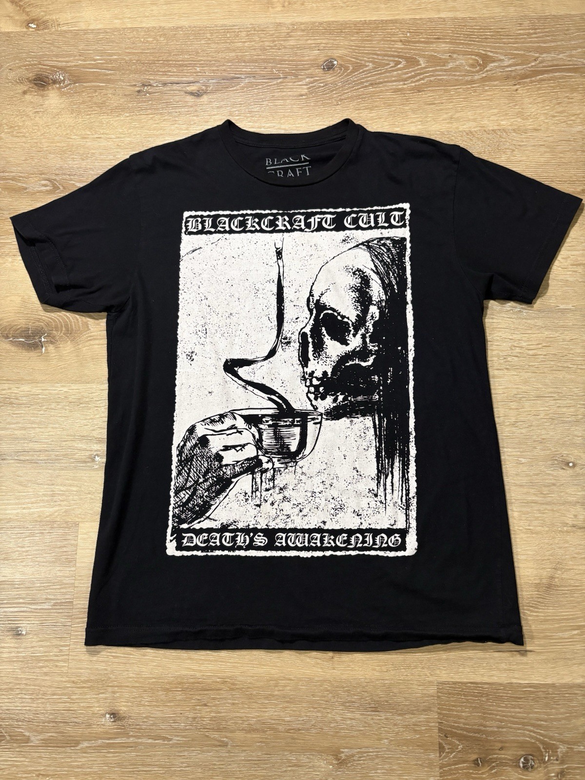 Blackcraft Cult T Shirt Mens Medium Black Skull Gothic Occult Graphic Death Tee