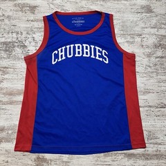 Chubbies Jersey Mens Large Red Blue Sleeveless Tank Top Casual Outdoors