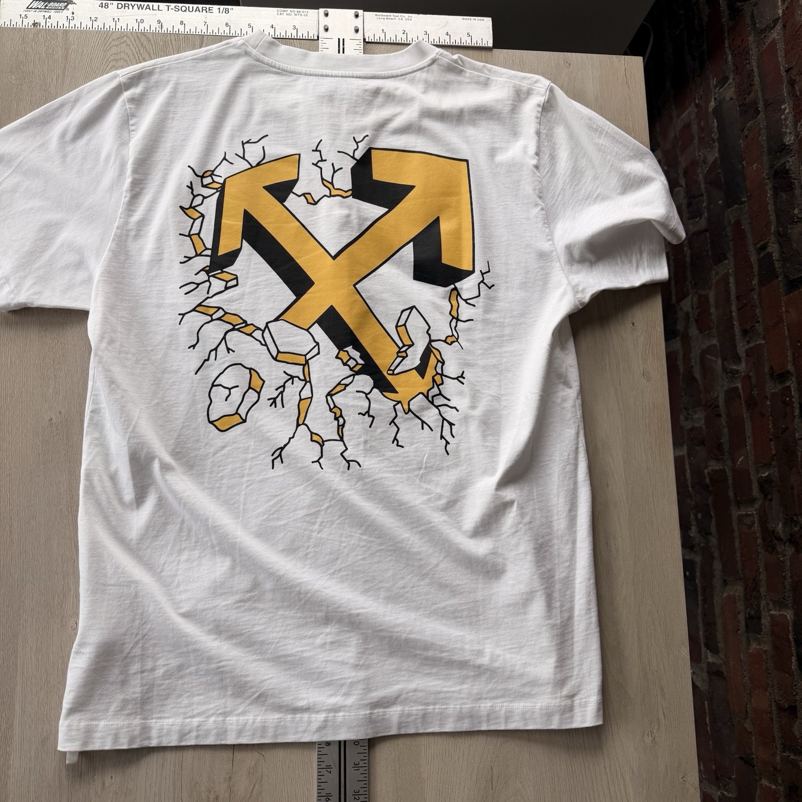 Off-White Main Label Arrows Graphic T-Shirt White Yellow Black Men’s XL Cotton gallery