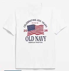 OLD NAVY US Flag 2026 RED, NAVY, etc 250th Anniversary T-SHIRT