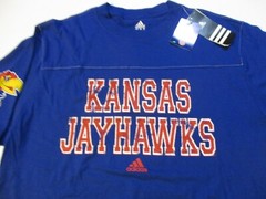 KANSAS UNIVERSITY JAYHAWKS 2011 ADIDAS T-SHIRT LG NEW NWT FOOTBALL BASKETBALL