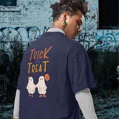 Halloween special back printed oversized round neck t shirt for Men