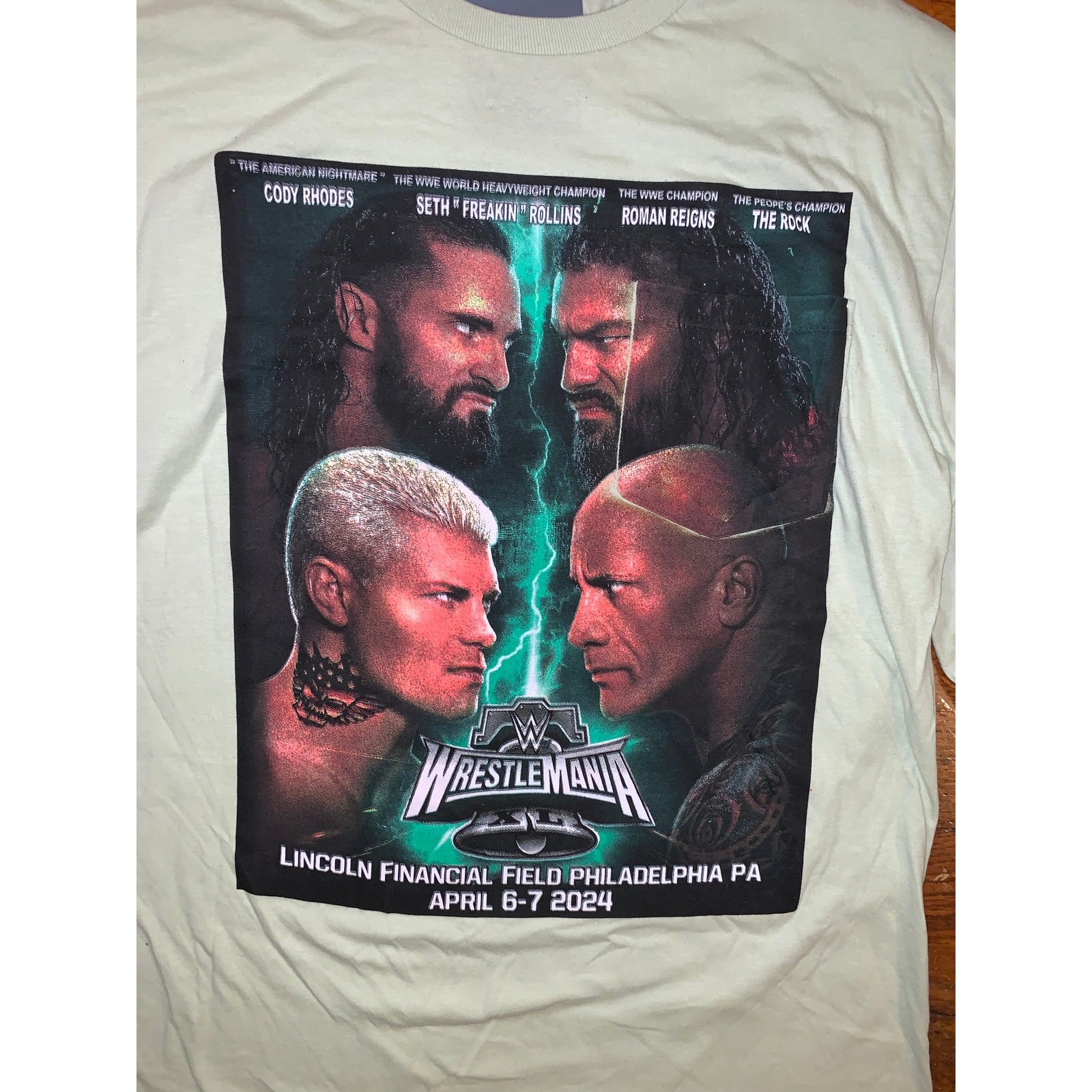 WrestleMania 40 Philadelphia Long Sleeve T Shirt WWE Wrestling Size Medium gallery