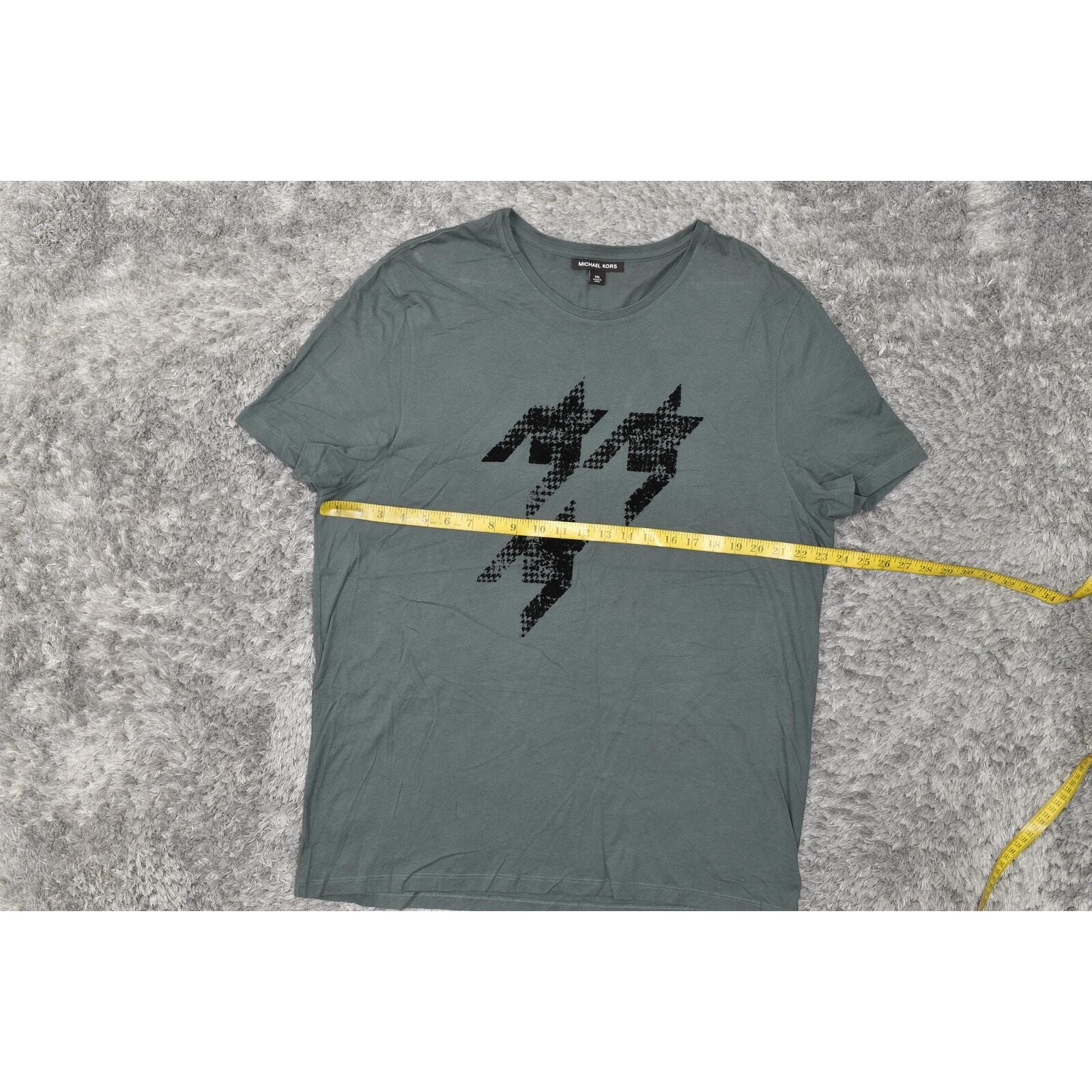 Michael Kors Men's Gray Cotton T-Shirt 2XL Crew Neck Short Sleeve Solid gallery