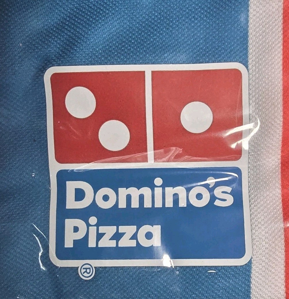 Domino's Pizza Employee Red White Blue Work Shirt Size GG gallery