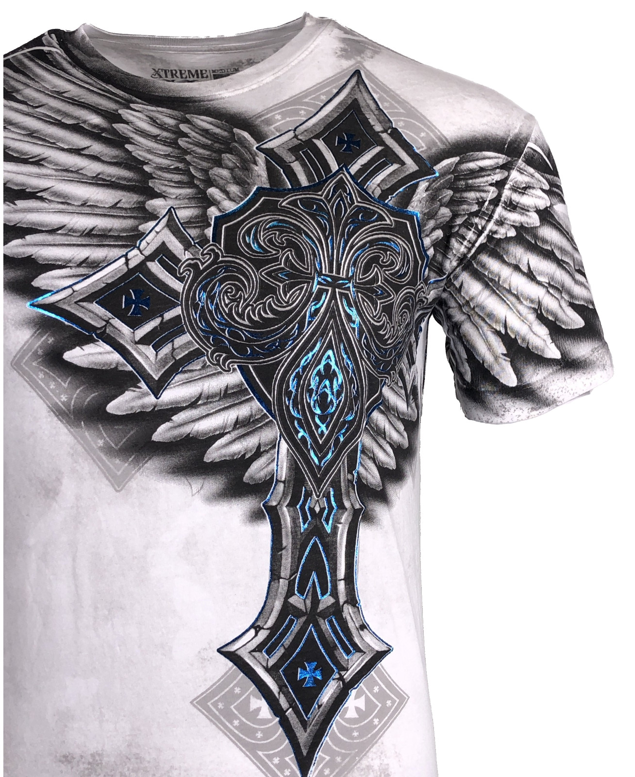 Xtreme Couture by Affliction Men's T-Shirt LAST BLOW White Biker Wings MMA gallery