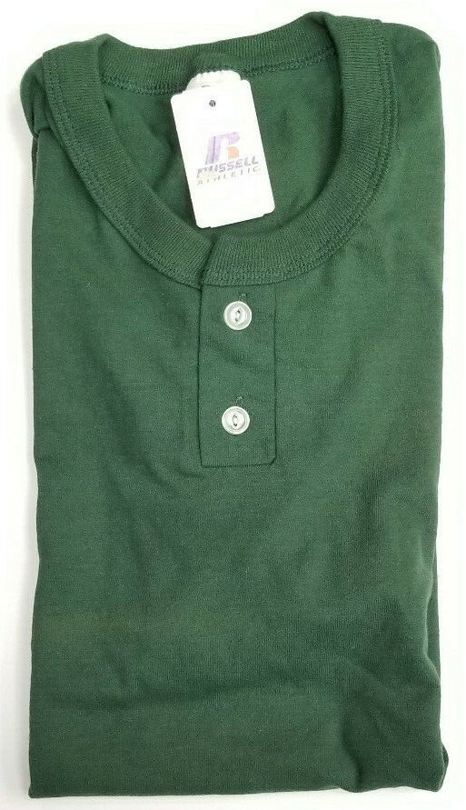 NEW Vintage Russell Athletic Blank 2 Button Henley T-shirt Mens El Salvador gallery