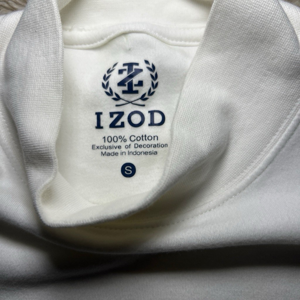 IZOD White Long Sleeve Mock Neck Shirt Mens Size Small 100% Cotton gallery