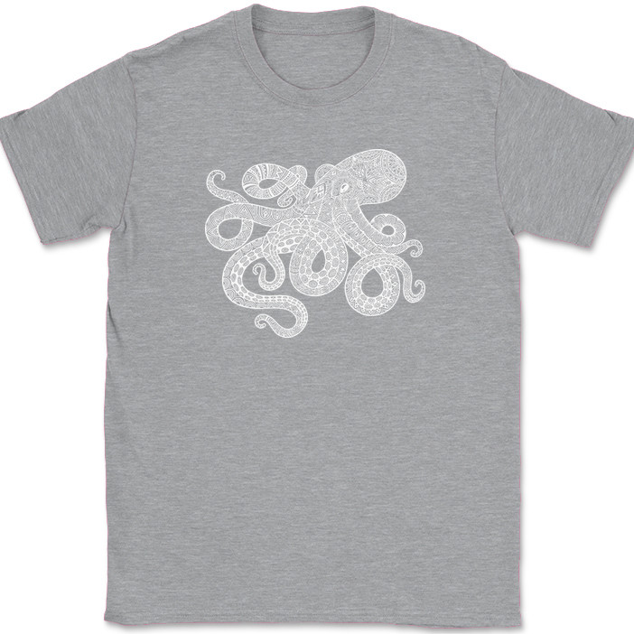 Octopus Mandala T-Shirt Deep Ocean Beautiful Pattern Gift Graphic Tee gallery
