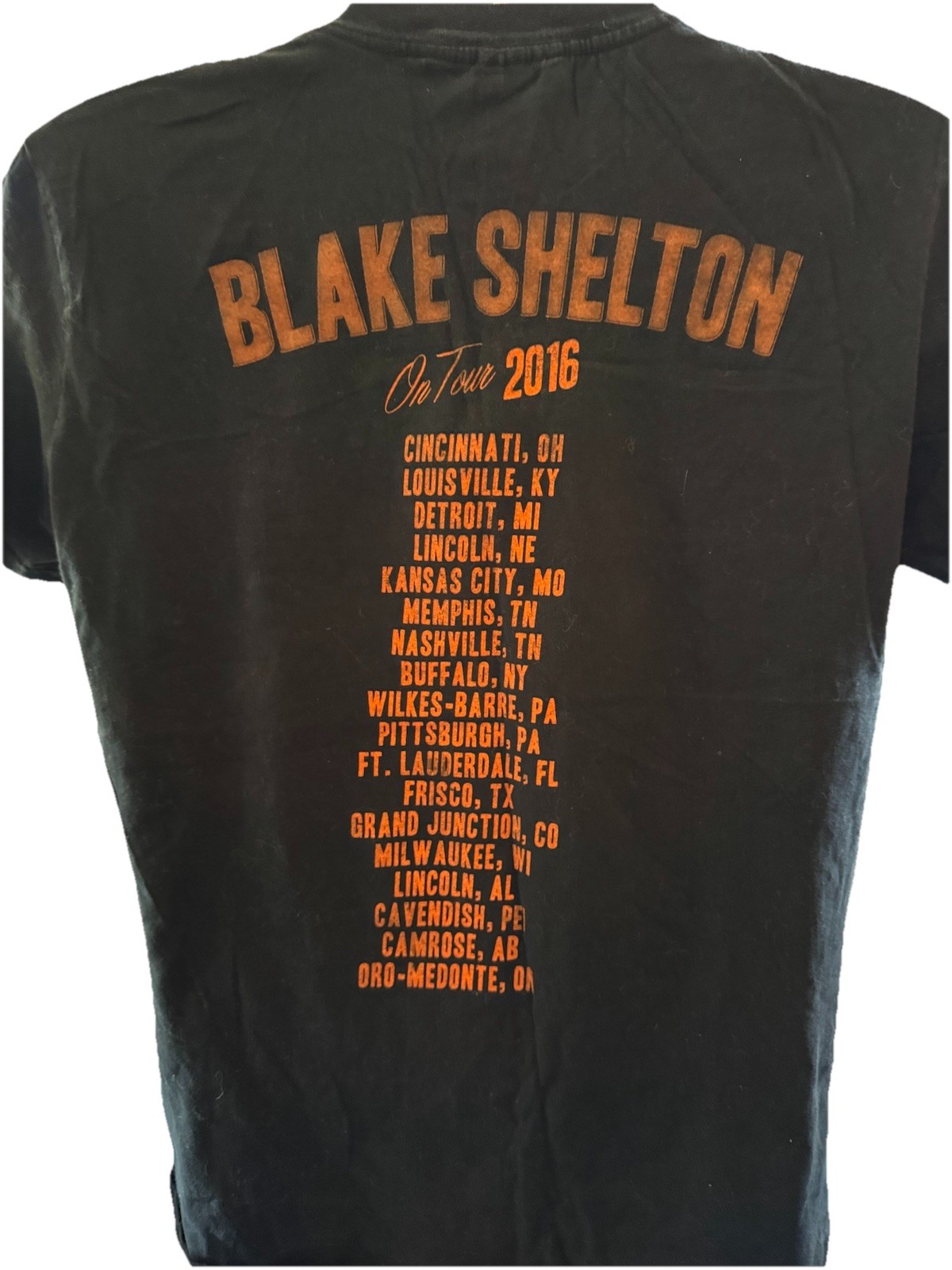 Blake Shelton 2016 Tour Shirt Front And Back Print Sz LG gallery