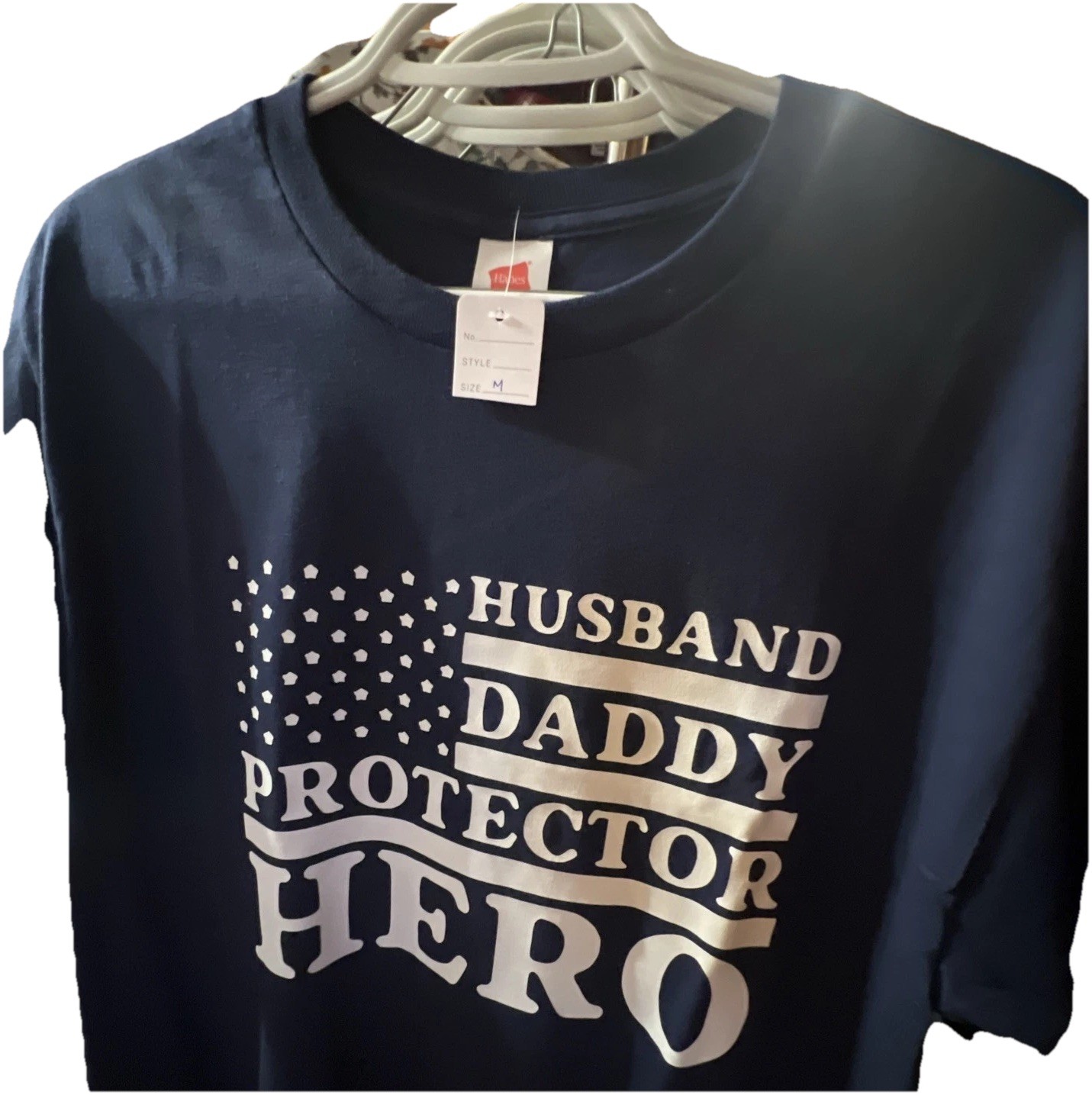 Hanes Customized T-Shirt Husband and Daddy Protector Hero Size Medium M gallery