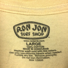 Ron Jon Large (40 in Chest) Yellow Alligator Hammock Palm Coco Beach Florida Tee