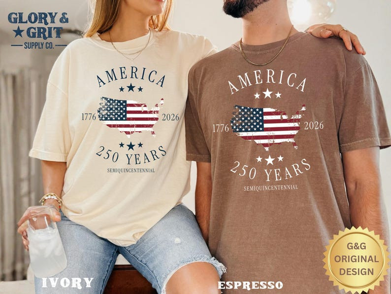 Comfort Colors America 250th Anniversary Shirt Patriotic Mens 1776-2026 USA Tee gallery