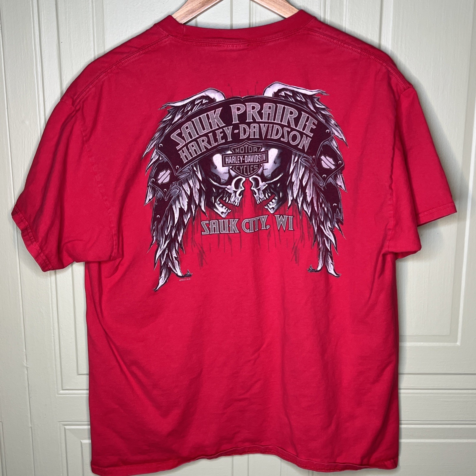Harley Davidson HD 2016 T Shirt Joker Skull Red Measurements In Description gallery